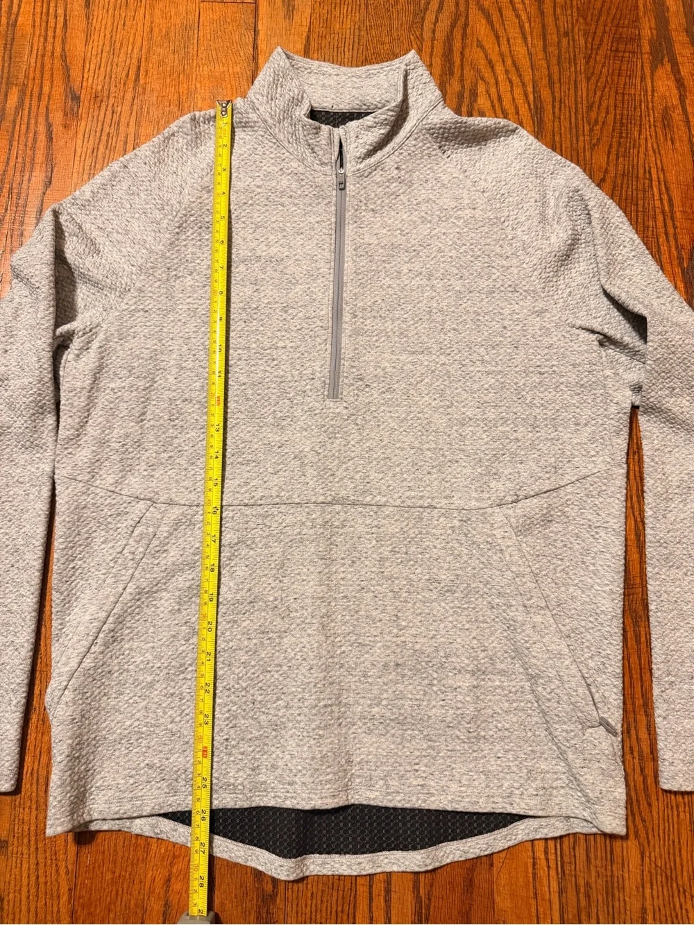 Lululemon At Ease Half-Zip Sweatshirt Mens M Heathered Melody Light Grey Black